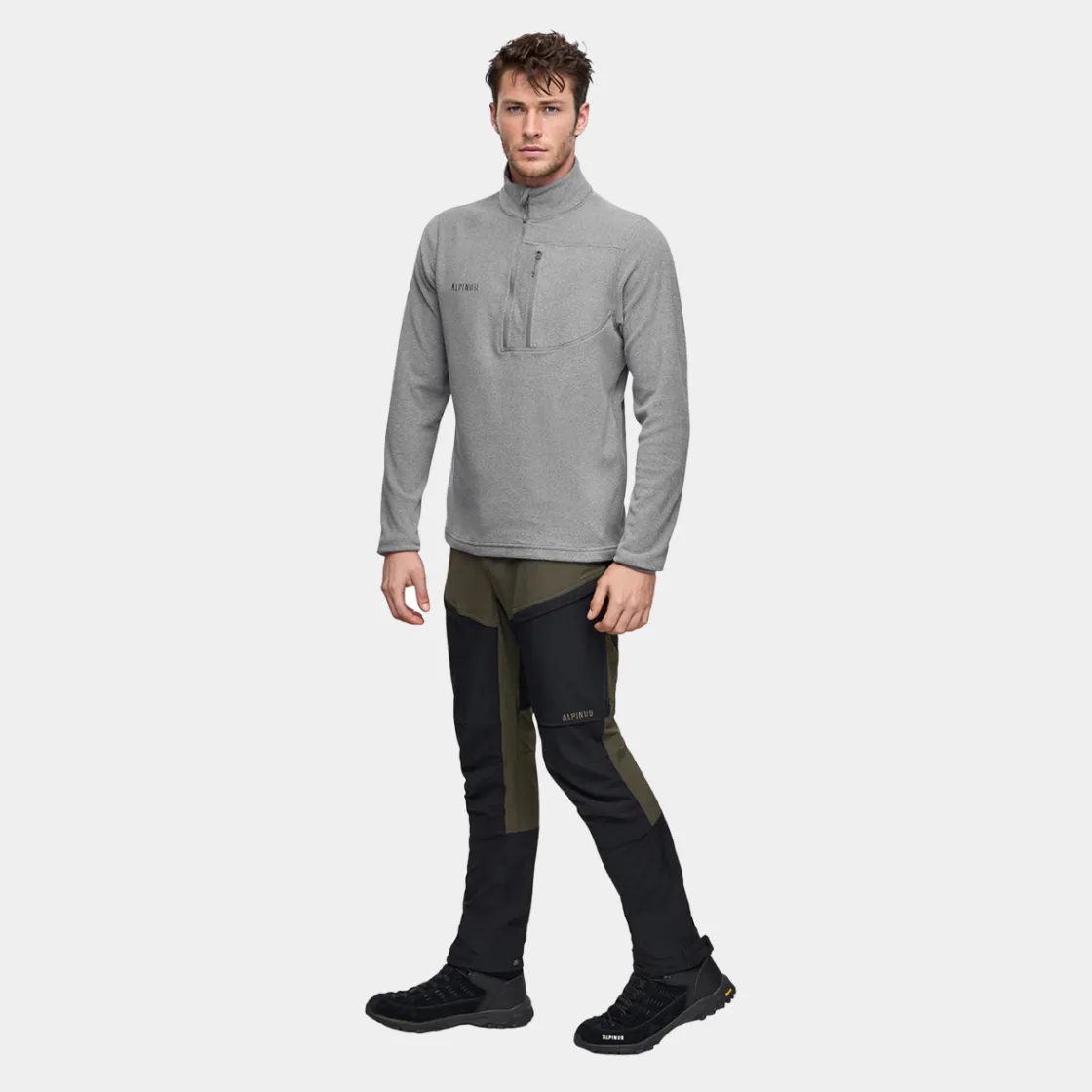 Bluza polarowa męska Kerkis 100 1/3 zipper<Alpinus Best