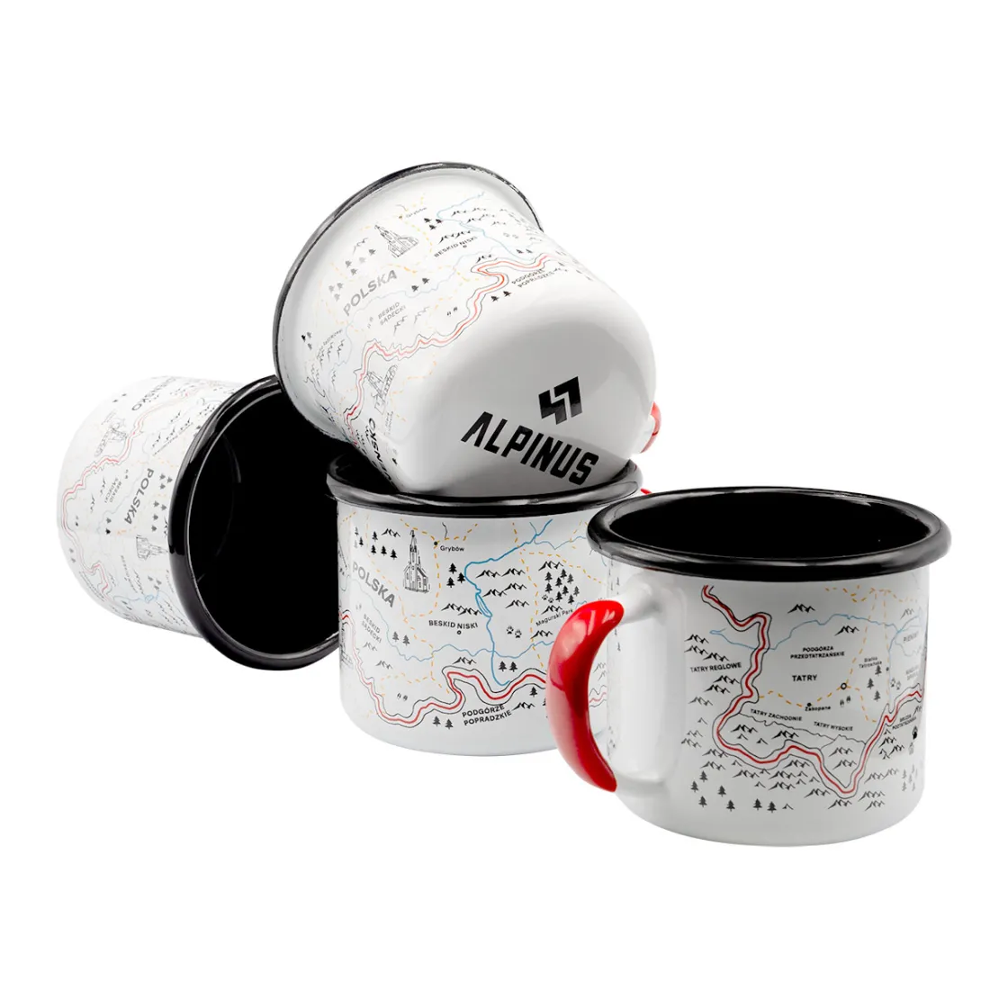 Kubek emaliowany mapa 350 ML<Alpinus