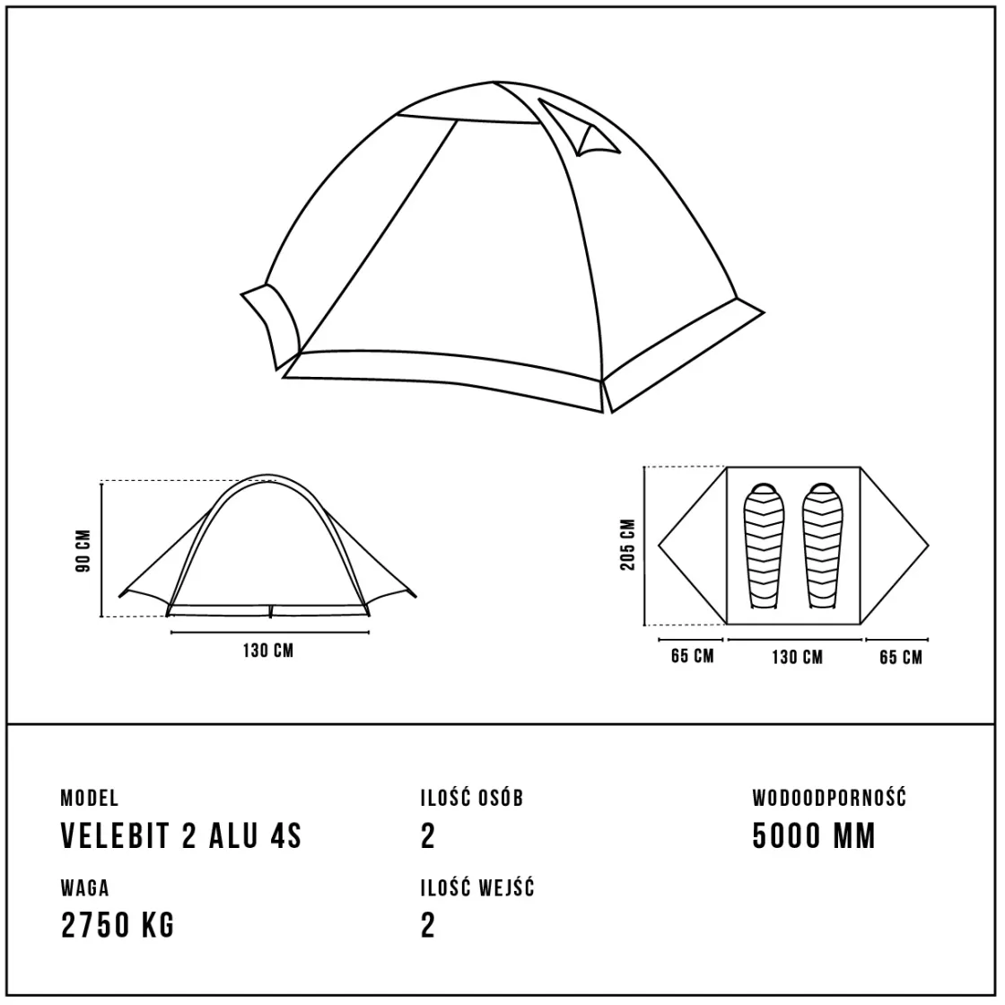 Namiot Velebit 2 ALU 4S<Alpinus Outlet